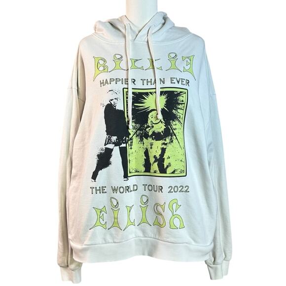 Billie Eilish Official Merch Happier Than Ever 2022 World Tour Hoodie Size Large - Picture 1 of 10